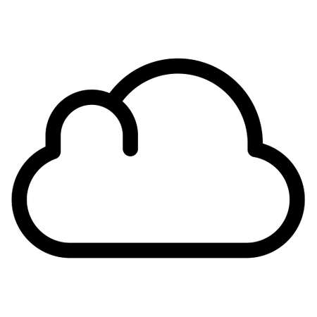 Cloud drive storage or cumulus cloud line art icon, Cloud icon Flat, Cloud Icon Black Line, Clouds Illustrationのイラスト素材
