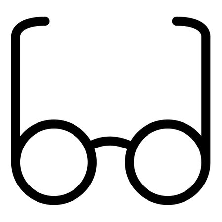 Sunglasses icon vector illustration, Glasses silhouette with round lens. Isolated black on white iconのイラスト素材