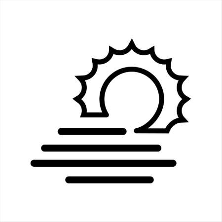 Sunrise vector icon, summer symbol. Modern, simple flat vector illustration for web site or mobile app, Sun and sea water line icon. linear style sign for mobile concept and web designのイラスト素材
