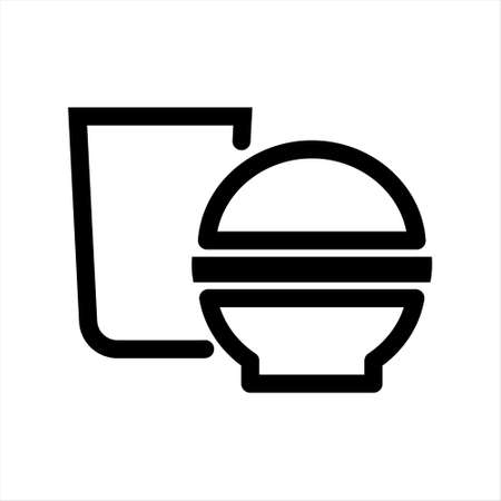 Fast food. Hamburger and drink icon. food and drink icon. bowl and drink iconのイラスト素材
