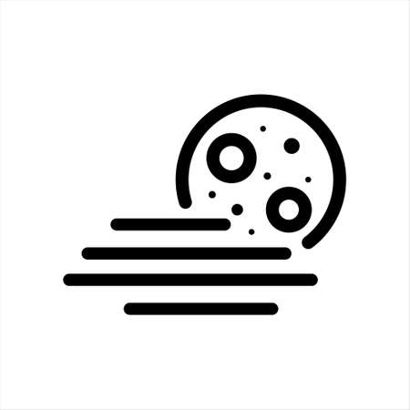 Moon icon vector sign and symbol isolated on white background. Moon Iconのイラスト素材