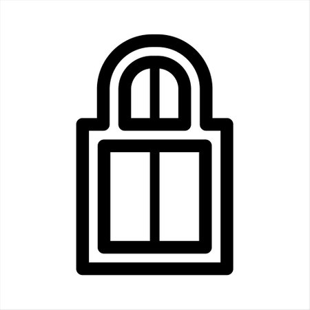 Arabic door vector isolated illustration. icon. Mosque Door Icon. Door mosque icon design template vector illustration isolated. Islamic doorのイラスト素材