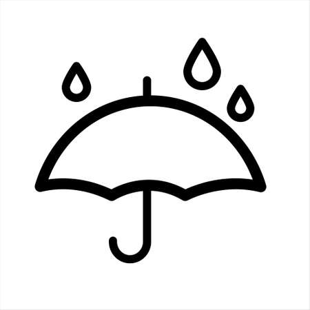 Umbrella icon vector illustration, Umbrella And Rain, Pictogram, raining, umbrella, weather, Isolated on white background.のイラスト素材