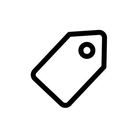 Hang Tag Icon Template Illustration Design. Vector Label Icon. Price tag flat icon. Sale discount gift, present symbol. Retail paper simple element. Coupon card. Promotion blank badgeのイラスト素材