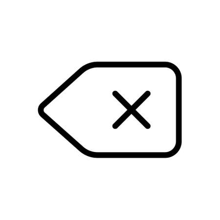 Cancel Vector Icon. x or deny line art vector icon for apps and websites. cancel icon,vector illustration. Flat design style. vector cancel icon illustration isolated on White backgroundのイラスト素材