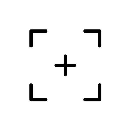 Focal point or focus icon design. Vector. Focus icon, focus lens vector. Focus Vector Line Iconのイラスト素材