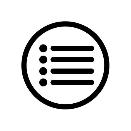 List Icon in circle isolated on white background. Vector illustration. Note list iconのイラスト素材