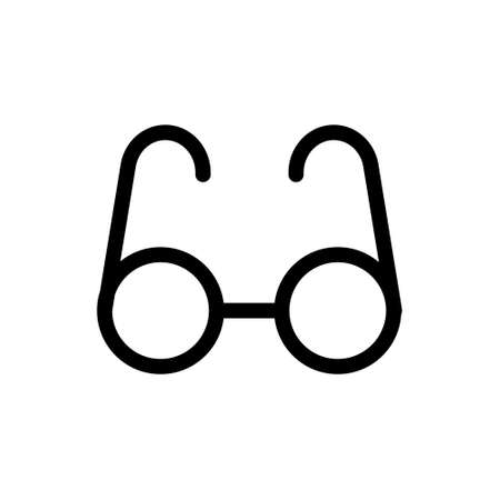 Rounded Eye Glasses icon vector illustration. Protective eyewear. Flat vector icon of fashion. Elegant round circular sunglasses. Retro eye glasses vector iconのイラスト素材