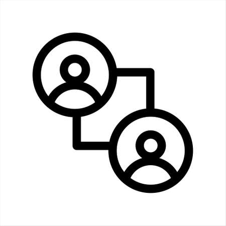 People network vector icon. person connection icon. partnership network sign, relationship symbol for apps or website. Social network connection and global business communication concept.のイラスト素材
