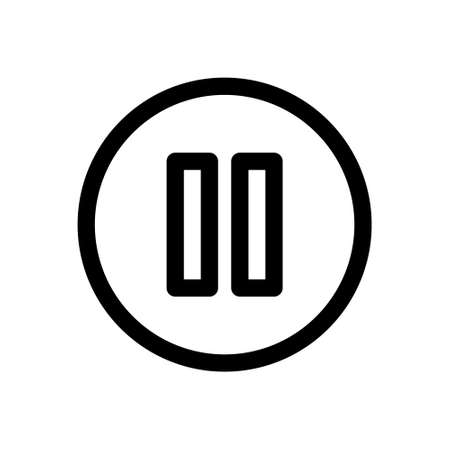 Media Player Button. Pause Button Icon. Pause icon, vector illustration. Flat design style. vector pause icon illustration isolated on white background. pause icons graphic design vector symbols.のイラスト素材