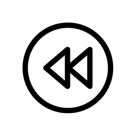 backward icon, fast backward icon vector from media player concept. Thin line illustration of fast backward editable stroke. fast backward linear. Backward icon in outline styleのイラスト素材