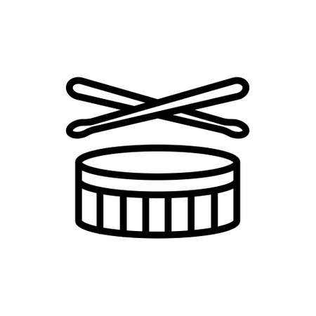 Isolated Drum Icon Symbol On Clean Background. Vector Barrel Element In Trendy Style. Snare drum icon, single color vector music theme symbol. Drum Icon Isolated on White Backgroundのイラスト素材
