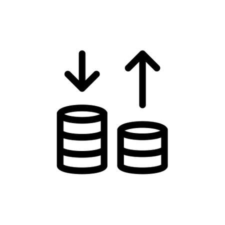 Coins stack vector illustration. Money stacked coins icon in flat style. Finance icons. Business Icons, money signs.のイラスト素材