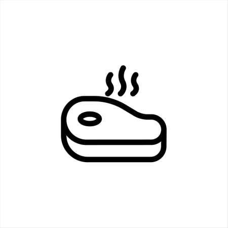 meat icon with outline design. Meat vector illustration. Steak and Barbecue vector outline iconのイラスト素材