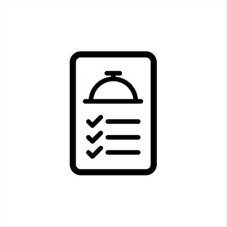 Restaurant menu book icon vector. Menu with cloche symbol line icon. Cookery book, cafe, order. Restaurant concept. Vector illustration can be used for topics like food, catering, serviceのイラスト素材