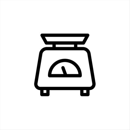 weight icon vector. scale icon vector. Balance flat line icon. kitchen scales iconのイラスト素材