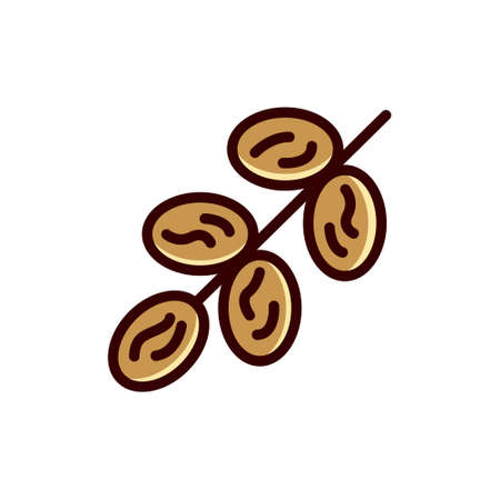 Dates Flat Design Ramadan Icon. Date palm icon template black color. Date palm icon symbol Flat vector illustration for graphic and web design.のイラスト素材