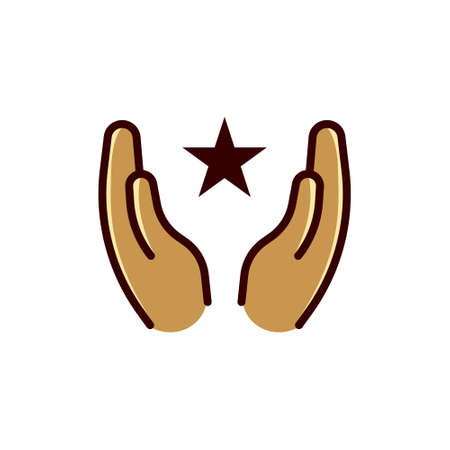 Pray icon isolated on white background. Pray icon in trendy design style. Pray vector icon modern and simple flat symbol for web site, mobile app, UI. Pray icon vector illustrationのイラスト素材