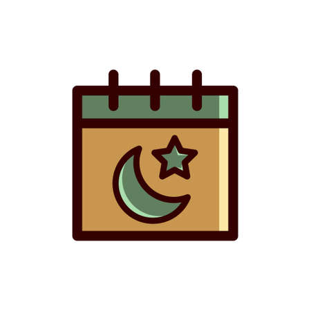 Ramadan calendar icon isolated on white background Ramadan kareem and Islamic symbols. Vectorのイラスト素材