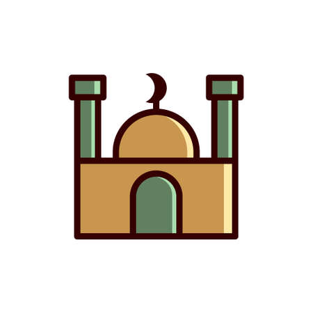 mosque icon vector illustration on white background. Mosque icon illustrationのイラスト素材