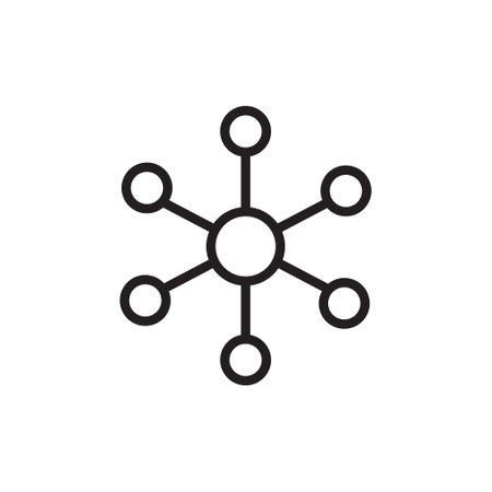 Connection icon. Hub network connection isolated on grey background. Vector illustration. People network vector iconのイラスト素材