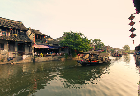 Chinese famous ancient villages in Xitangのeditorial素材