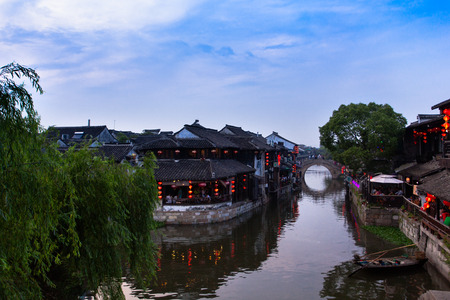 Chinese famous ancient villages in Xitangのeditorial素材