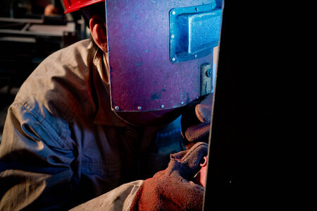 Welding work issued strong dazzling rays of lightの写真素材