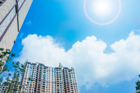 In the modern city buildingのeditorial素材