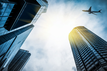 Bottom tall modern building in the cityの写真素材