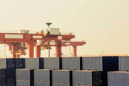 Cargo container cranesの写真素材