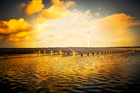 Solar photovoltaic power plant in Jiangsu Coastal Zoneの写真素材