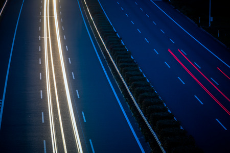 Night highway vehicle traffic