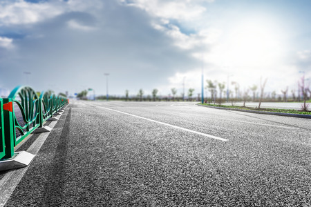 Background of blue sky and road