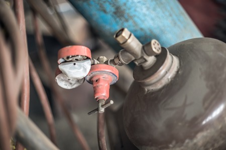 gas tank valve close up