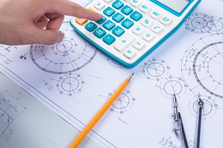 projection -initial preparatory stage in construction new buildingの写真素材