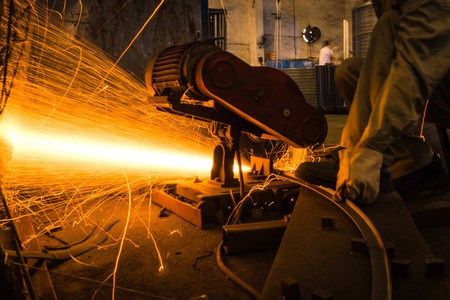 sparks while grinding iron