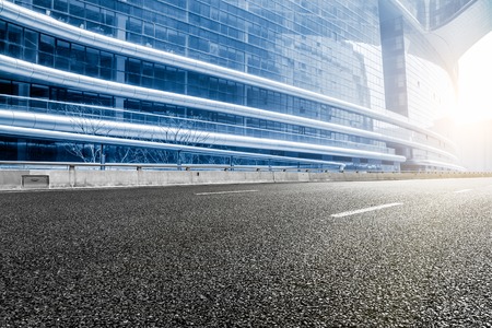 The city and the road in the modern office building backgroundのeditorial素材