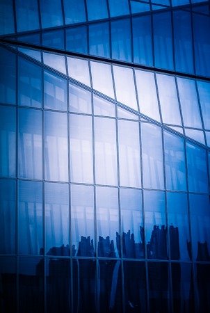 modern building exterior,blue toned image.