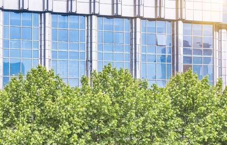 The background of modern architecture and green plantsのeditorial素材