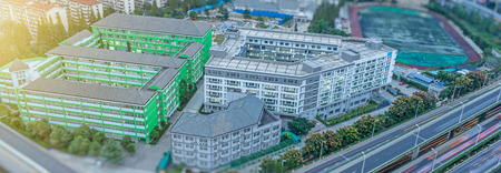 Aerial view of modern neighborhoods in China.のeditorial素材