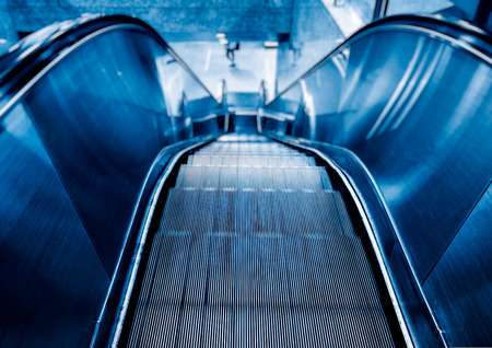 View of Escalator in an underground station of China.の写真素材