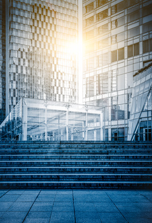 Staircase Leading Towards modern buildings in China.のeditorial素材