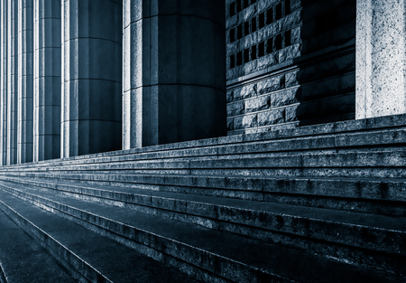 steps front of vintage building in city of China.のeditorial素材