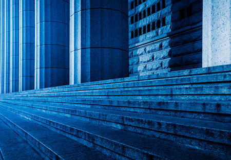 steps front of vintage building in city of China.のeditorial素材