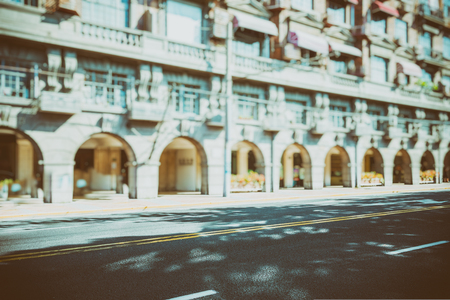 empty asphalt road with cityscape and skyline in city of China.のeditorial素材
