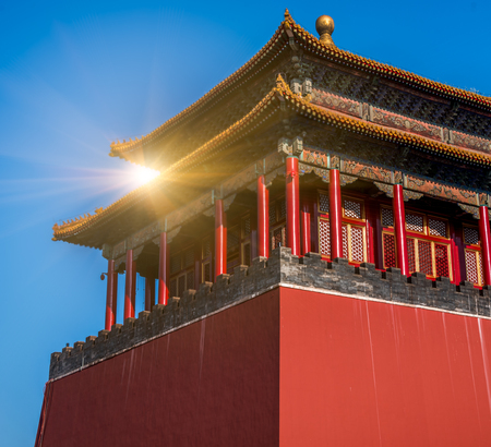 Roof decoration in Forbidden City of Beijing,China.のeditorial素材
