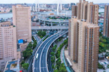 Aerial View of Shanghai overpass in China.の写真素材