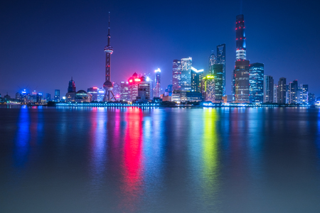 Shanghai skyline panorama in China.の写真素材