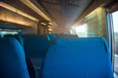 Empty Seats By Window In Train.のeditorial素材